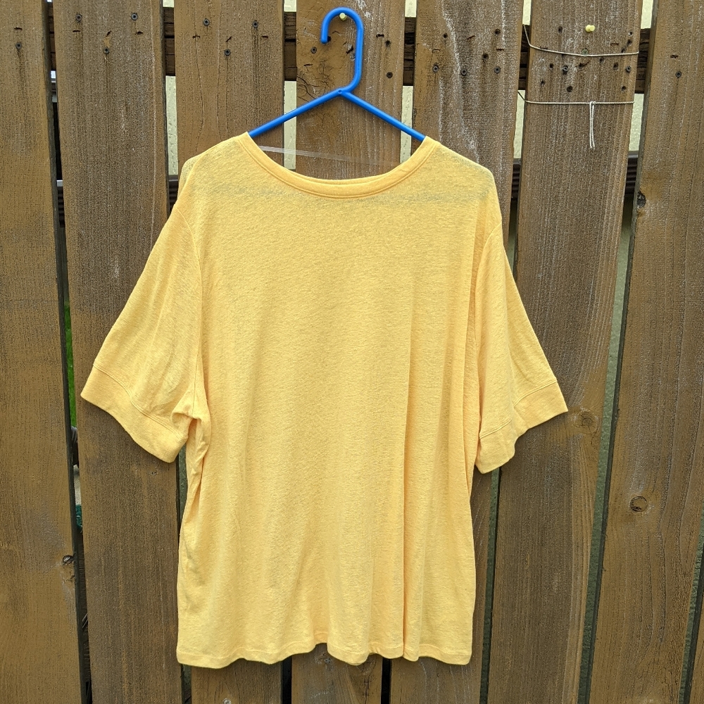 Ava & Viv Plus Size Yellow Linen Blend Top Sz. 24W/26W NWT